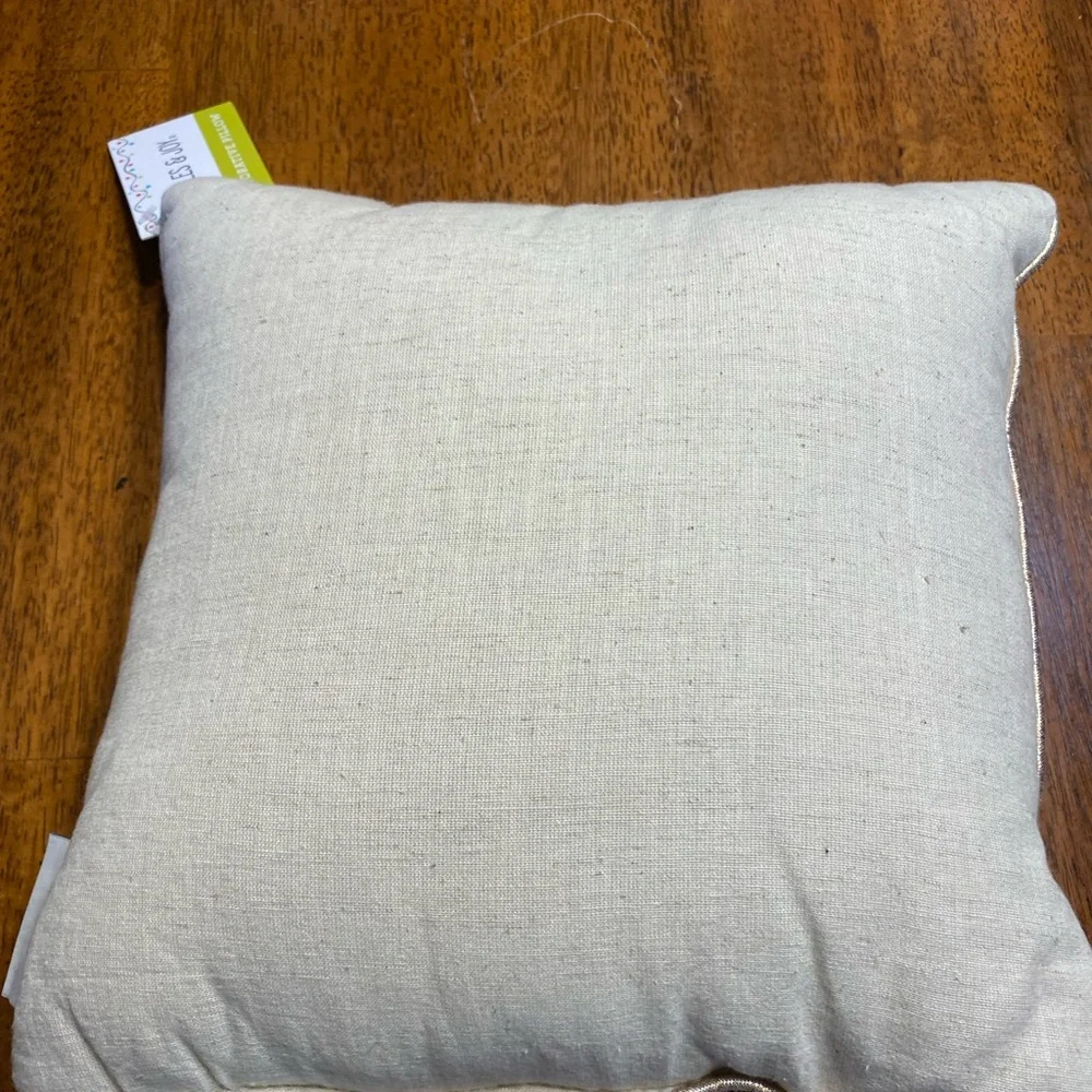 Jingles and joy embellished Christmas pillow. 12 x 12. NWT